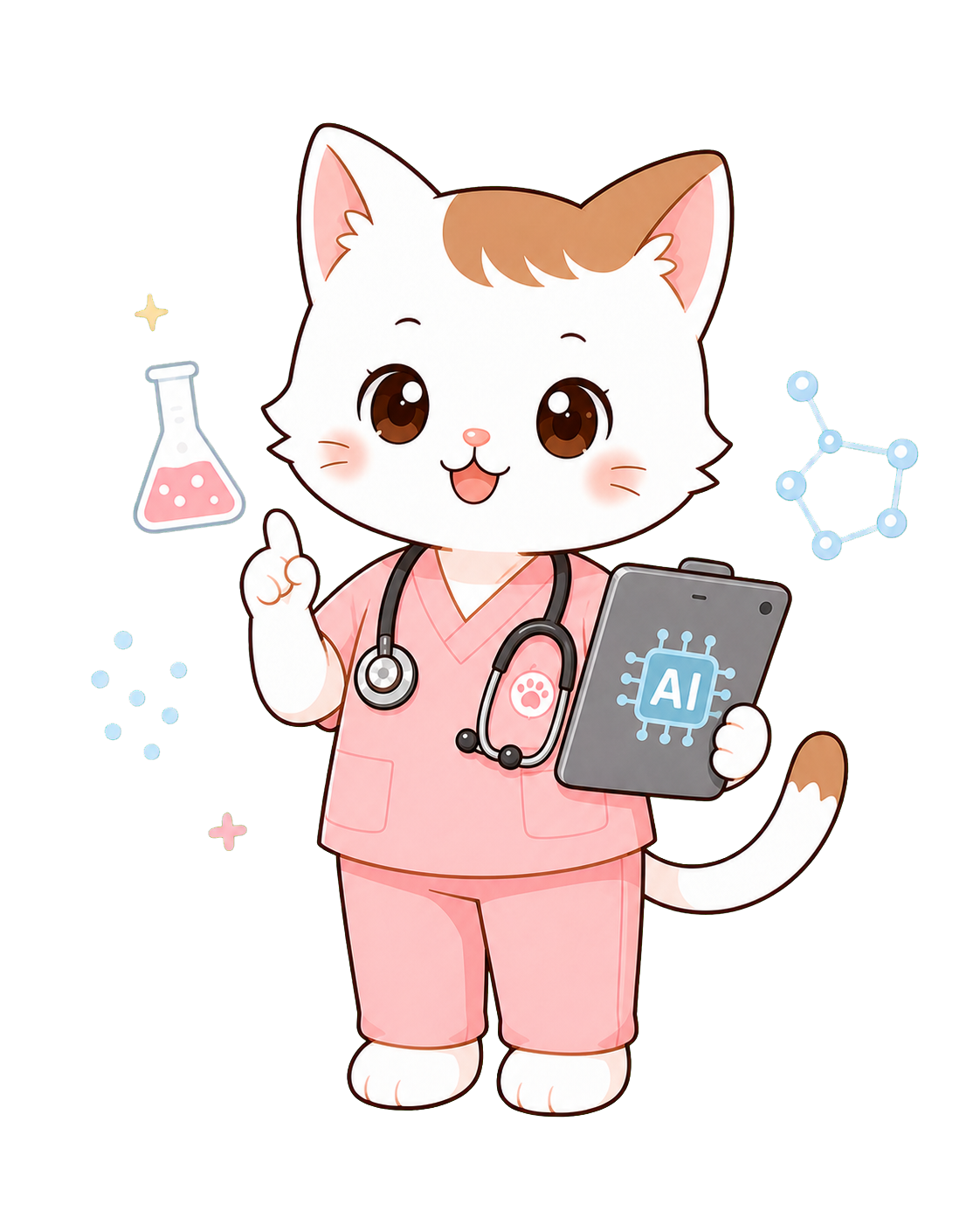 AIタブレットを持つまろん